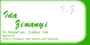 ida zimanyi business card